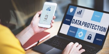 Uploading on mobile screen and Data Protection on desktop screen