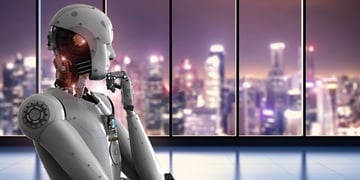 Robot in a thinking position