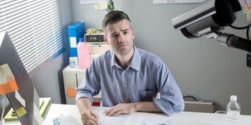 man looking at camera