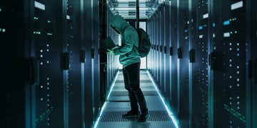 man in cable room