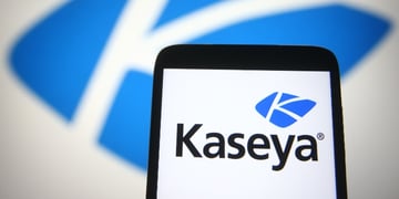 In this photo illustration Kaseya Limited logo of an American software company is seen on a mobile p