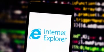 Internet Explorer browser logo on mobile device