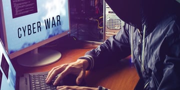 hacker infecting computers and systems. Cyber war concept.