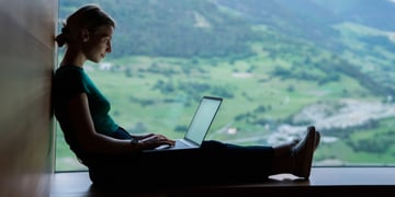 woman freelancing in a remote location