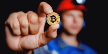 Crypto miner showing bitcoin