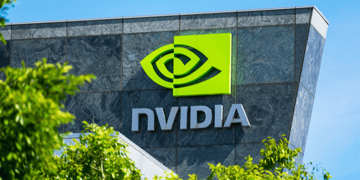 NVidia logo seen on a building