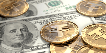 Tether stablecoins with US dollar bills