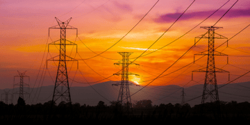 Electricity-grid-sunset