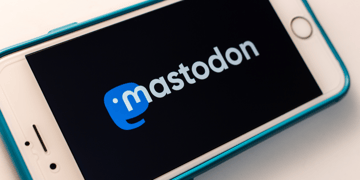 Mobile phone with social media logo on it