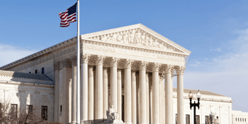 US supreme court building on a clear sunny day