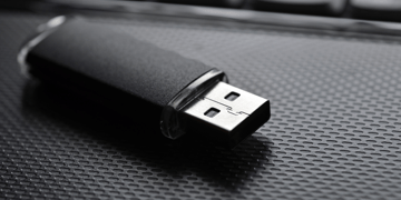 USB stick on laptop