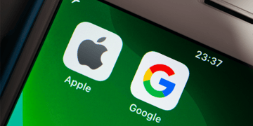 Apple and Google logos
