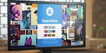 OpenSea logo seen on a screen