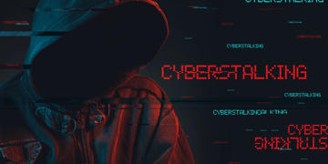 Hooded figure against digital screen background
