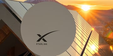 Starlink dish on building