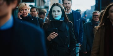 tracked business woman