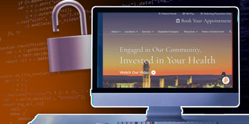 A screenshot of the clinic's homepage