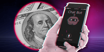 Ai chatbot and a dollar bill