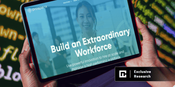Screenshot of Prosperix website, code in the background