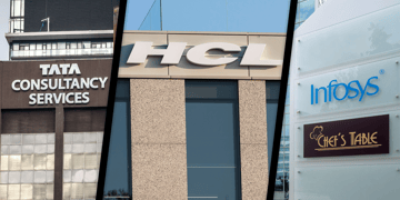 Tata consultancy, HCL, and Infosys logos