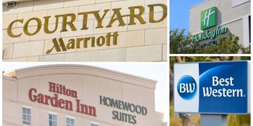 Marriott Courtyard, Hilton Garden Inn, Homewood Suites, Best Western, Holiday Inn