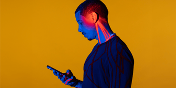 man using a smartphone