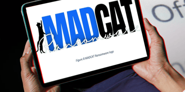 MadCat ransom gang logo on mobile phone