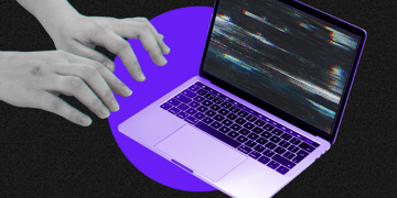 Laptop screen hands