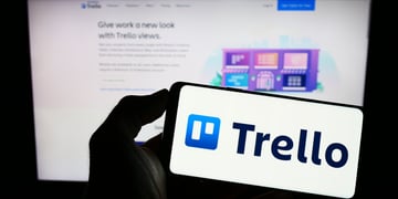 Trello logo on mobile phone