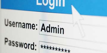 Log-in box on computer screen of admin, credential stuffing