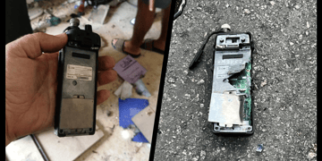 Exploded walkie-talkies