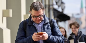 iPhone user in Moscow