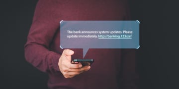 Phishing message on phone