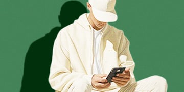 Teen looking at a smartphone