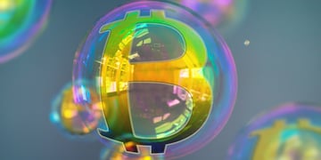bitcoin sign in a soap bubble