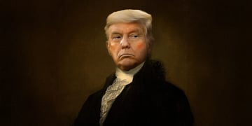 Donald Trump posing as Washington