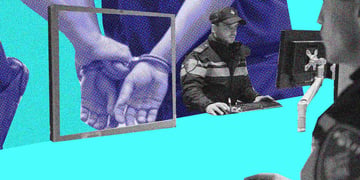 Police arrest youth in handcuffs
