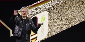 Nvidia's Jensen Huang  holding Project Digits computer