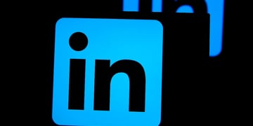 LinkedIn logo on laptop screen