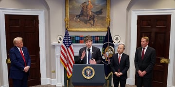 Sam Altman speaks during a news conference in the White House