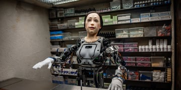 An AI pharmacist dispensing medicine.