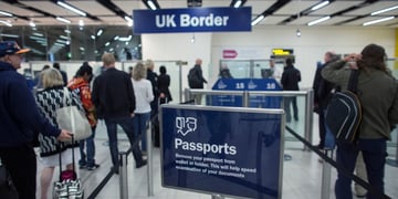 Passport control at Gatwick Airport