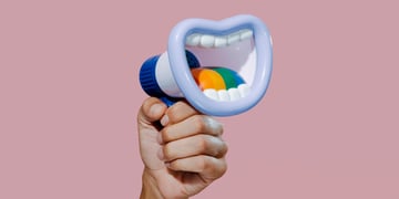 Mouth shaped megaphone