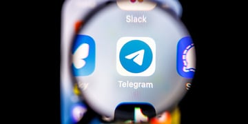 Telegram logo seen on a smartphone