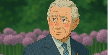 Prince Charles Ghibli style.