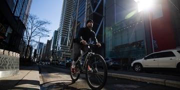 Cyclist on road