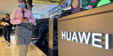 Huawei stand with logo