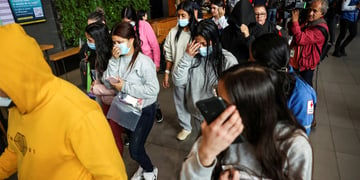 Group of migrants deported from the United States arriving at Colombia
