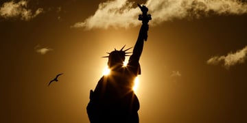 Statue of Liberty in New York City during sunrise