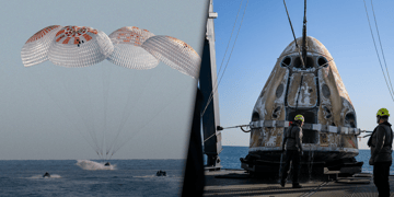 Stranded astronauts return to Earth